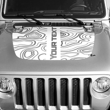 Blackout topografische kaart motorkap vinyl decal sticker centrale aangepaste tekst voor Jeep Wrangler 2