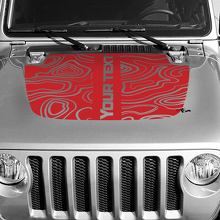 Blackout topografische kaart motorkap vinyl decal sticker centrale aangepaste tekst voor Jeep Wrangler 3