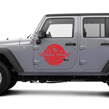 2 Jeep Wrangler Grafische kit Vinyl Wrap Sticker Sticker Contourkaart Deur Сircle Sticker Sticker
 3