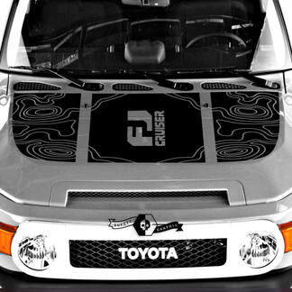 Nieuwe Toyota FJ Cruiser logo motorkap sticker Contour Map Sticker
