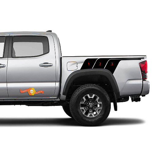 Vintage TRD-stijl achterzijstrepen vinyl decal kit voor Toyota Tacoma