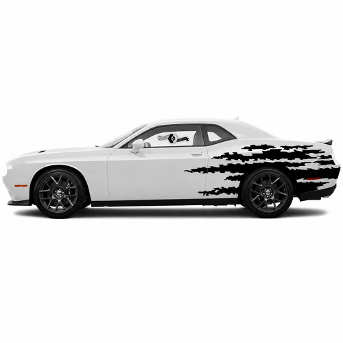 Torn Slash Set Zij Achterspatbord Vinyl Decal Sticker voor Dodge Challenger