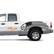 USA Vlag Hellcat Stijl Zij Vinyl Decal Sticker voor Dodge Ram 1500_2