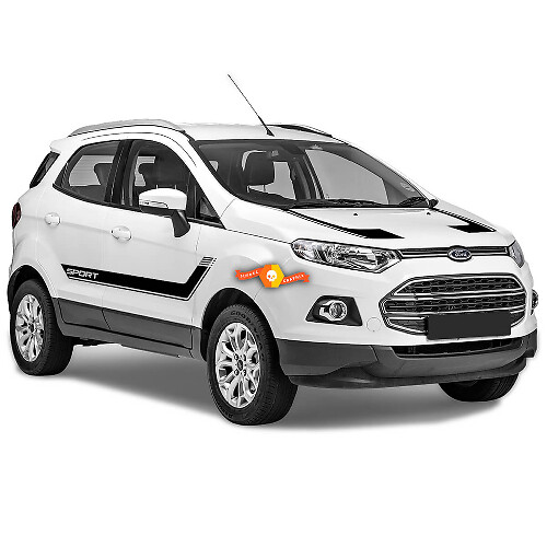 Vinylsticker Kit met Gebogen Zij- en Motorkapstrepen voor Musclecar EcoSport 2013-2020