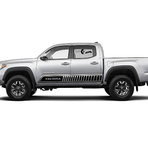 Paar strepen voor Tacoma Side Rocker Panel kruisende lijnen Vinyl Stickers Sticker geschikt voor Toyota Tacoma
