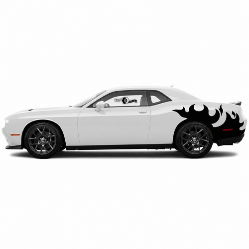 Flame Sweep Paar Zij Achterspatbord Vinyl Decal Sticker voor Dodge Challenger
