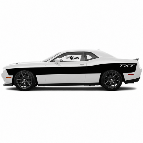 TXT Lange Billboard Streep Paar Zijkant Achter Spatbord Vinyl Decal Sticker voor Dodge Challenger