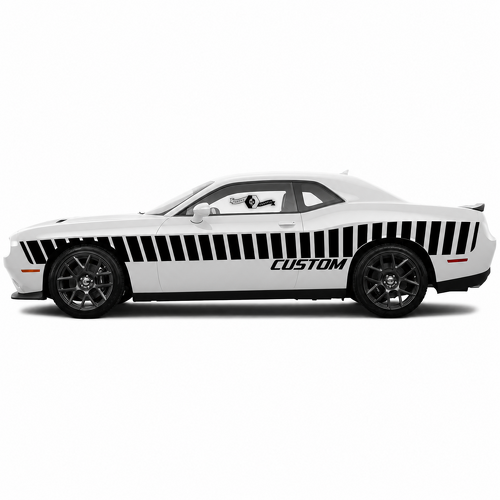 CUSTOM Sloped Racing Stripes — Vinylsticker (deur) voor Dodge Challenger Hellcat