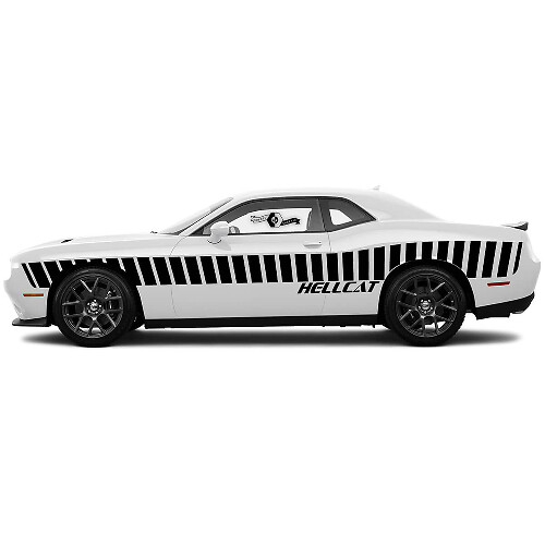 Paar schuine zijdeur Racing Stripes-stickers voor Dodge Challenger Hellcat Vinyl Decals-stickers
