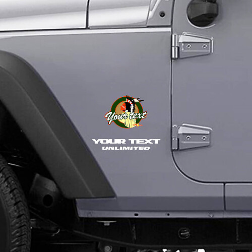 Vinyl Decal Kit met Aangepaste Tekst & Logo voor Jeep Wrangler CJ