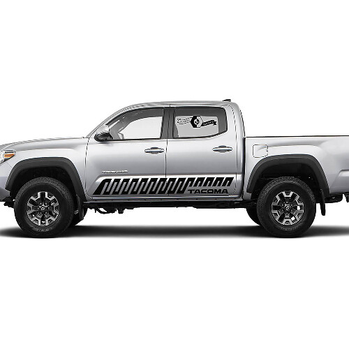 Paar strepen voor Tacoma Side Rocker Panel Crankle Lines Style Vinyl Stickers Sticker geschikt voor Toyota Tacoma
