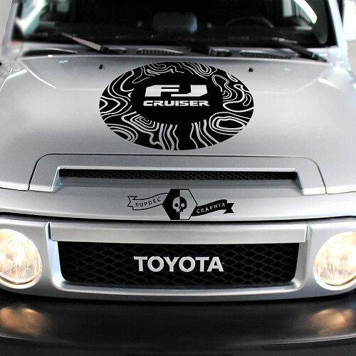 Nieuwe Toyota FJ Cruiser Contour Map Hood Decal Sticker
