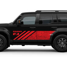 Zijtopografische kaart FJ Cruiser Deuren Stripe Decal Wrap Sticker voor Toyota FJ Cruiser
 2