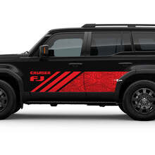 Zijtopografische kaart FJ Cruiser Deuren Stripe Decal Wrap Sticker voor Toyota FJ Cruiser
 2