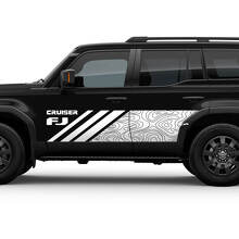 Zijtopografische kaart FJ Cruiser Deuren Stripe Decal Wrap Sticker voor Toyota FJ Cruiser
 3