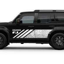 Zijtopografische kaart FJ Cruiser Deuren Stripe Decal Wrap Sticker voor Toyota FJ Cruiser
 3