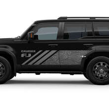Topografische Kaartstijl Zijdeur Vinyl Decal Sticker voor Toyota FJ Cruiser_4