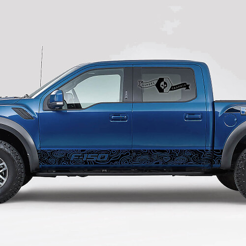 Topografische Kaart Zijstrepen Vinyl Decals Kit voor Musclecar truck