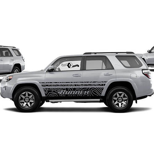 Toyota grafische sticker sticker 4Runner overzicht kaart zijdeur vinyl stickers stickers voor Toyota 4Runner TRD
