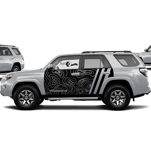 Toyota 4Runner TRD grafische sticker sticker 4Runner overzichtskaart zijdeur Vinyl stickers Stickers Wrap Splash
