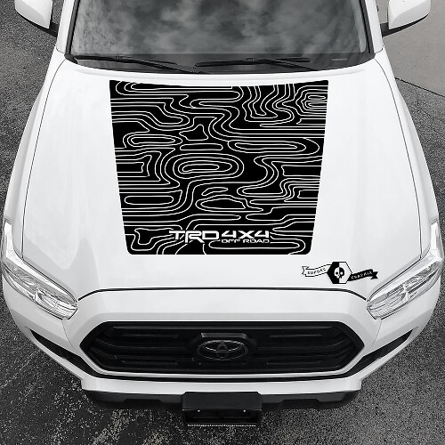 TRD 4x4 Offroad Tacoma Hood NEE! Scoop Blackout Topografische Kaart kap Toyota Vinyl Stickers Sticker geschikt voor Tacoma 16-21
