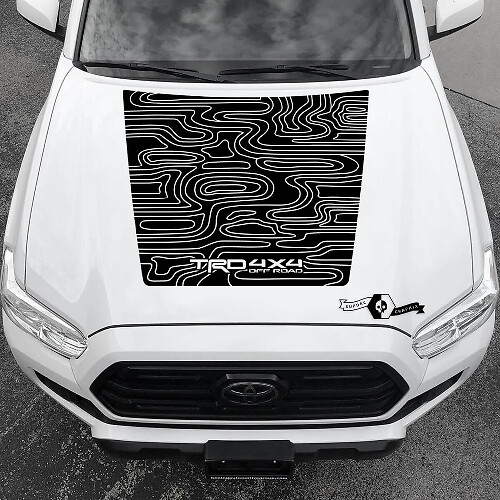 TRD Blackout Topografische Stijl Motorkap Vinyl Sticker voor Toyota Tacoma 2016-2021
