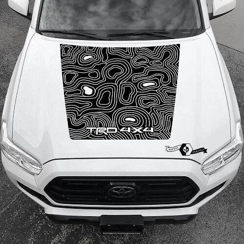 TRD 4x4 Topografische Kaart Motorkap Vinyl Decal Sticker voor Toyota Tacoma 2016-2021