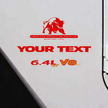 6.4L V8 Bull met custom tekst vinylstickerset voor Jeep Wrangler_2