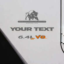 6.4L V8 Bull met custom tekst vinylstickerset voor Jeep Wrangler_3