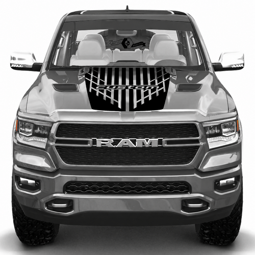custom Arrow Line Motorkap Vinyl Decal voor Dodge Ram