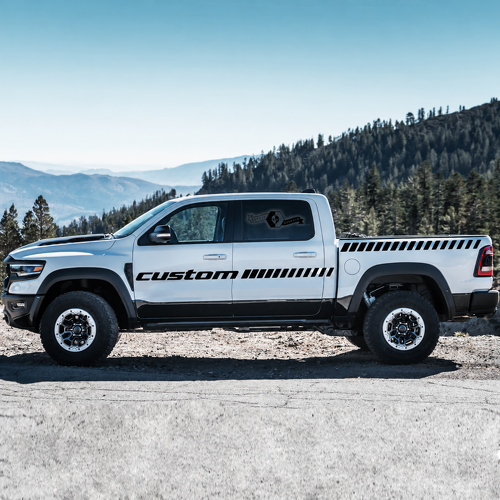 custom Deurlettering en Bedside Strip Kit Bedside Deur Vinyl Decal Sticker voor RAM 1500 2021
