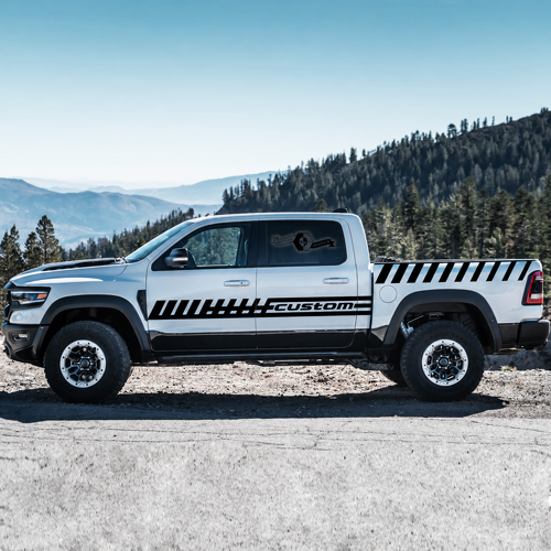 aangepaste Deur Stroboscoop en Bedside Stripe Kit Bedside Deur Vinyl Decal Sticker voor RAM 1500 2021