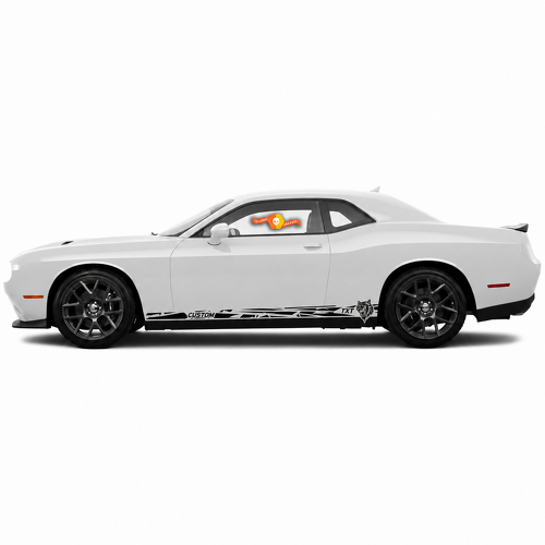 SRT Hellcat Style TXT CUSTOM Shattered Pair — Vinylsticker (dorpel) voor Dodge Challenger