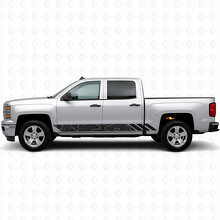 Topografische contour deur- en zijschortvinylstrepen voor Chevrolet Silverado 1500 K2XX 2014-2019_2