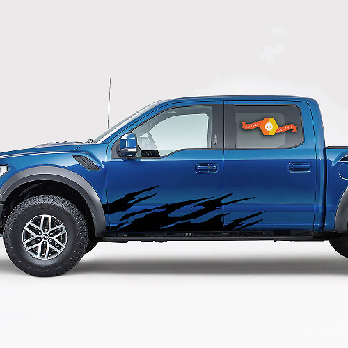 Sticker sticker grafische strepen borstelzijde voor Ford Supercab F150 2018 2019 2020
