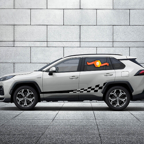 Ruitenwissers Vlag Stijl Strepen Zijvinyl Sticker voor Toyota RAV4 2019-2025