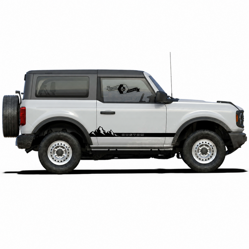 CUSTOM Mountain Line Paar Rocker Panel Vinyl Decal Sticker voor Ford Bronco