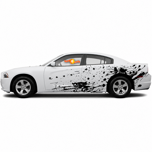Distressed Splatter Pair Zijkant Vinylsticker voor Dodge Charger Hellcat