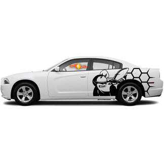 Paar Side Scat Pack Bee Honeycomb Dodge Challenger of Charger Decals Stickers
