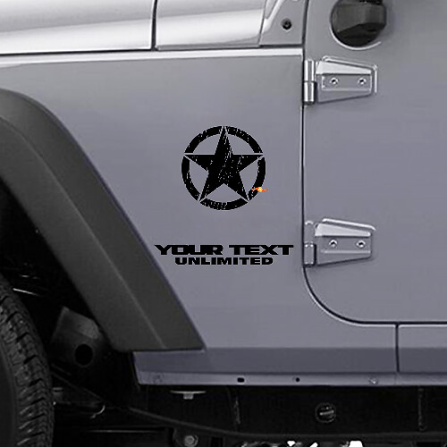 Versleten Ster Zij Vinyl Decal voor Jeep Wrangler YK JK XJ