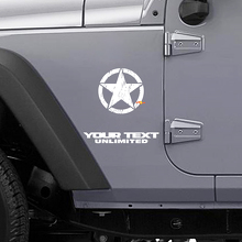 Versleten Ster Zij Vinyl Decal voor Jeep Wrangler YK JK XJ_3