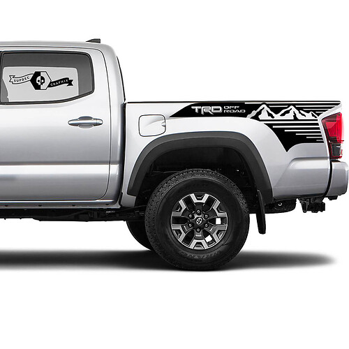 TRD 4X4 Off-Road Mountains Bedside Side Vinyl Stickers Decal Fit aan Toyota Tacoma Tundra Alle jaren # 22