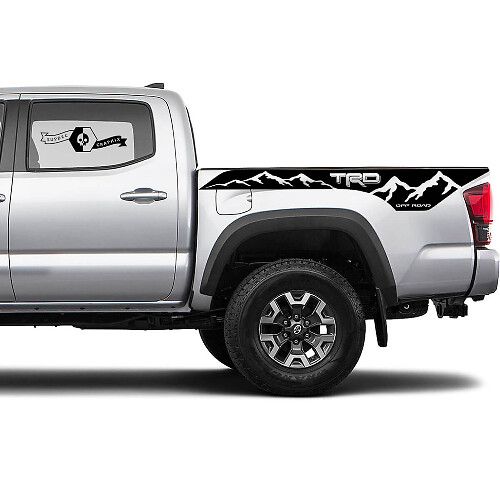 TRD 4x4 Off-Road Bergen BedSide Side Vinyl Stickers Decal passen op Toyota Tacoma Tundra alle jaren #11
