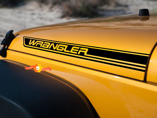Wrangler Lettering Motorkap Vinyl Decal Set voor Jeep Wrangler