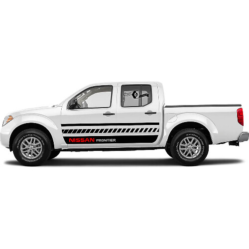 Dunne Brede Geruite Lijnen Zijkant Rocker Panel Vinyl Decal Kit Voor Nissan Titan Frontier