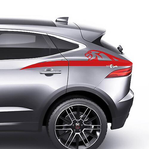 Jaguar E-Pace Achterzijde Logo Strepen Grafische sticker decaal
