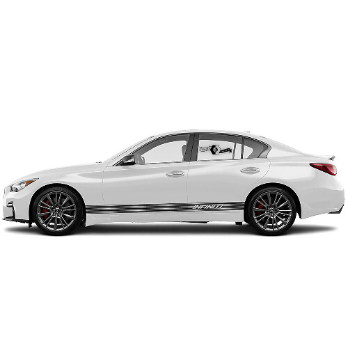 2 Nieuwe Decal Rocker Panel Sticker Horizontale Lijnen Moderne Smalle Streep voor INFINITI Q50 Q60
