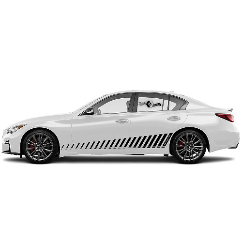2 Nieuwe Decal Rocker Panel Sticker verticale stroboscoopstrepen voor INFINITI Q50 Q60

