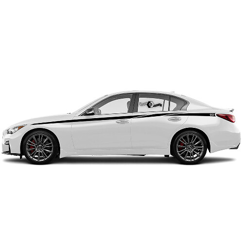 Gespoten Zijvinylsticker Kit met Merkenstrepen voor Infiniti Q50 Q60