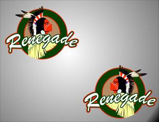 2 RENEGADE links/rechts logo Jeep Wrangler Vinyl Sticker Decals